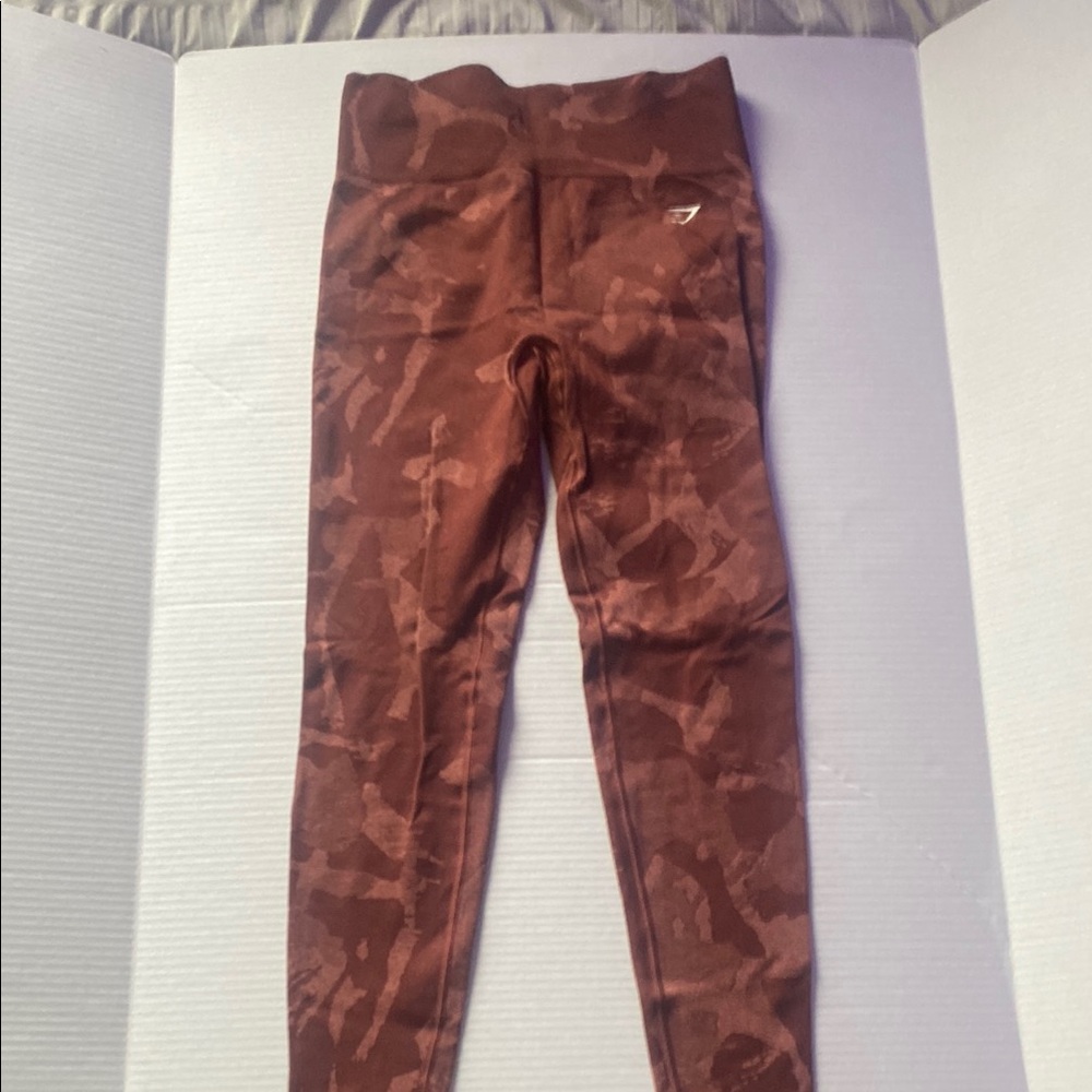 Gymshark Brown Performance Leggings with Wide Waistband
